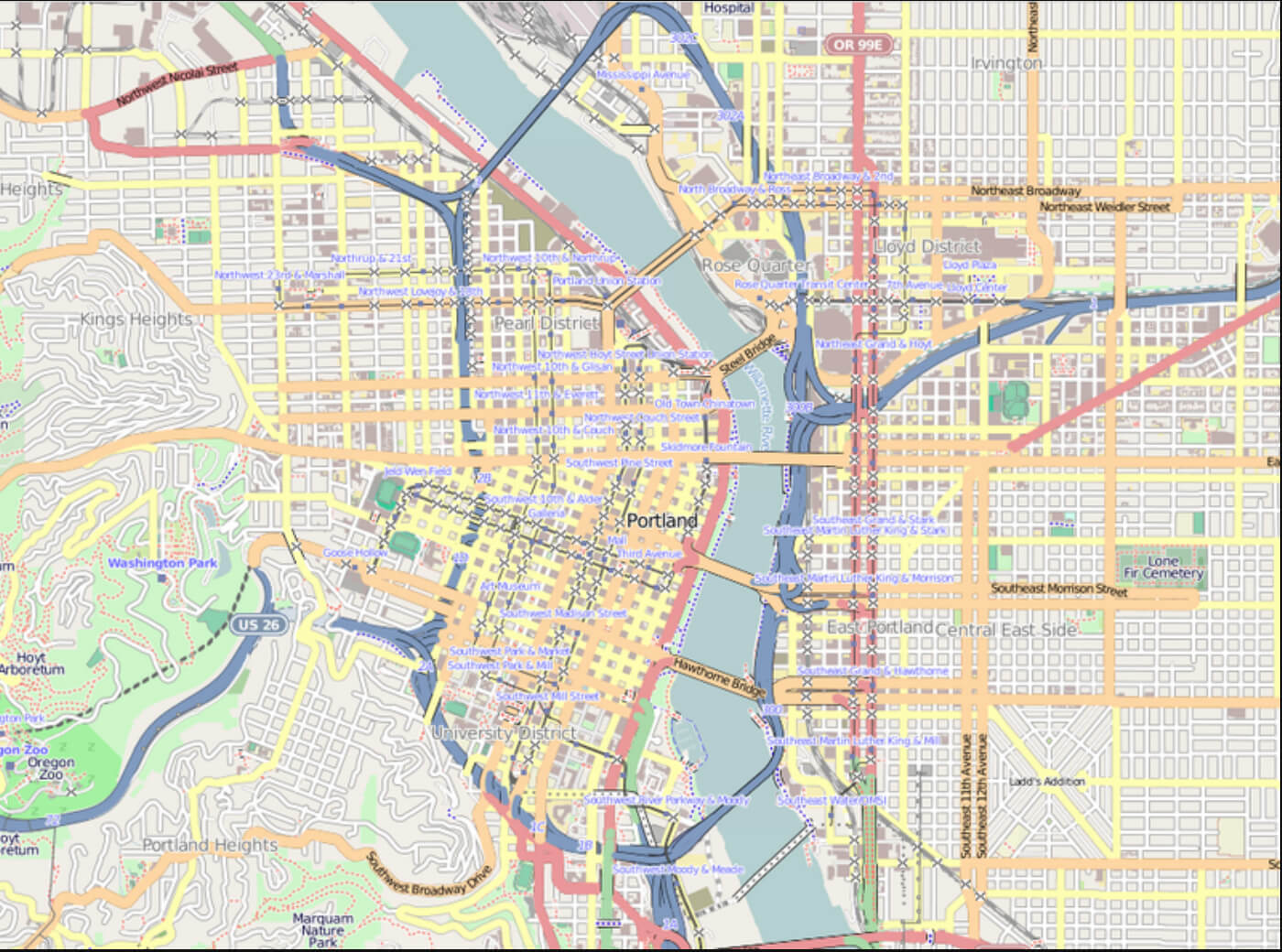 Portland Downtown Map